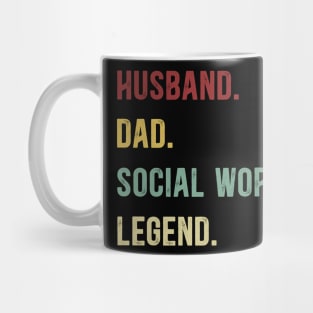 Social Worker Funny Vintage Retro Shirt Husband Dad Social Worker Legend Mug